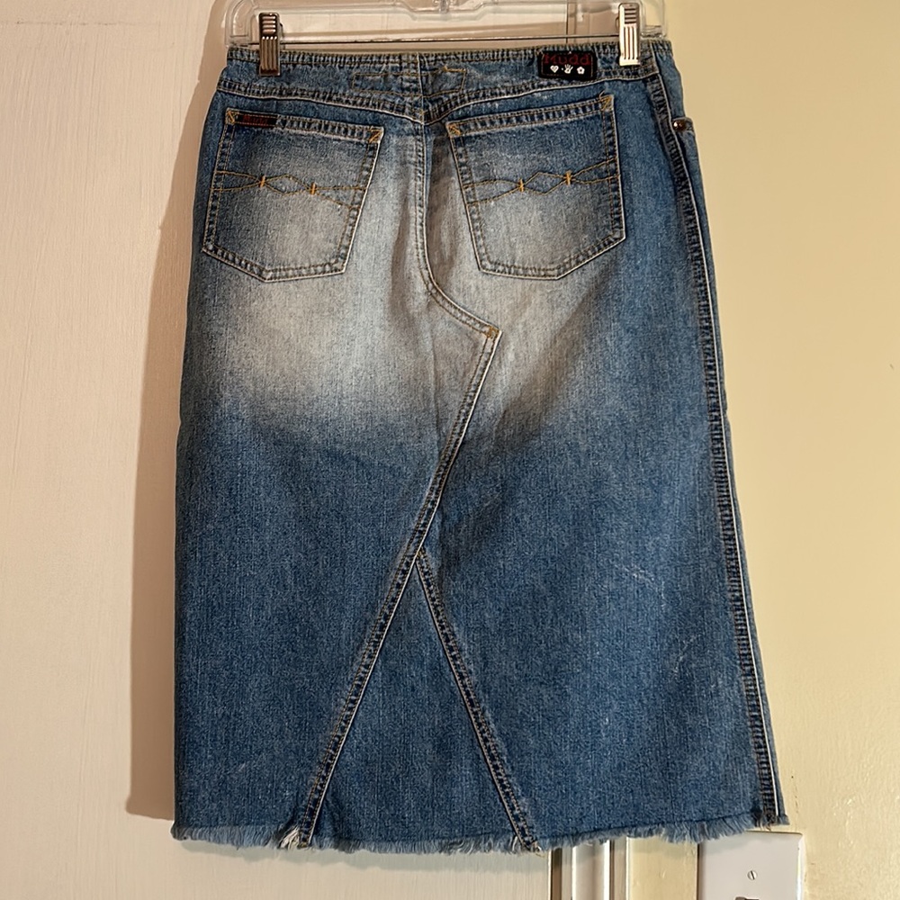 Mudd Yo Vintage Knee Length 90’s Y2K Denim Skirt Stonewashed